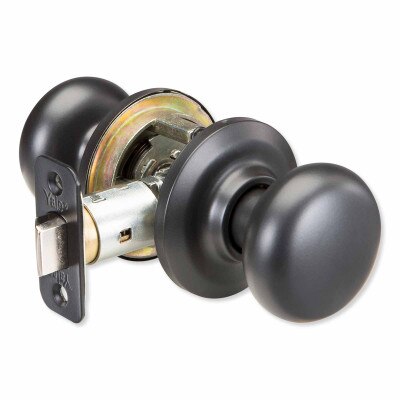 Yale Cambridge Passage Door Knob Set, Black Suede